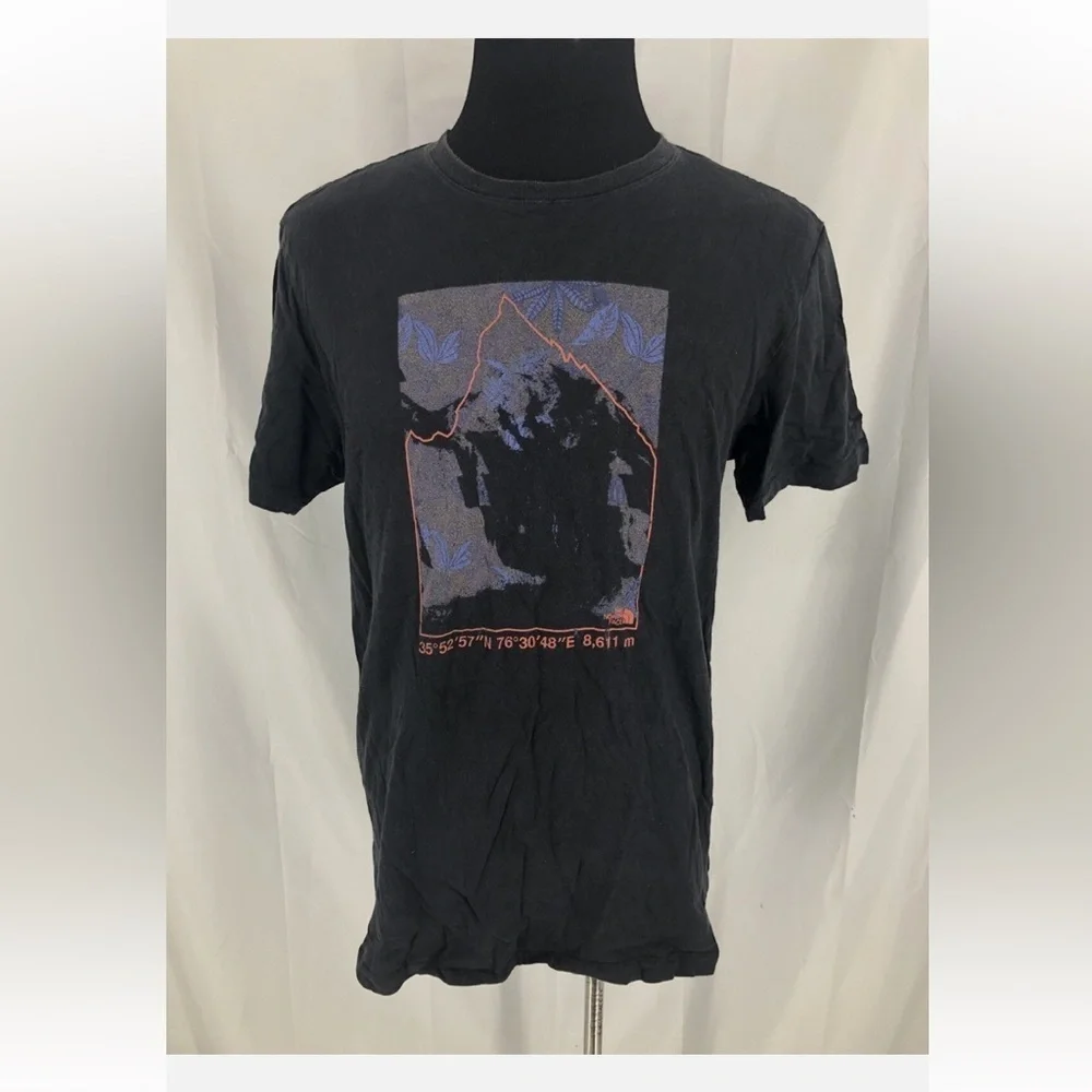 The North Face Large Mountain Flower Scene Black Short Sleeve T Shirt